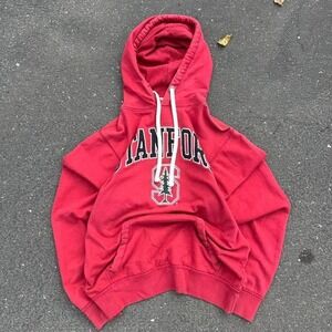 Vintage 3d lettering Stanford hoodie with a thermal lined hood